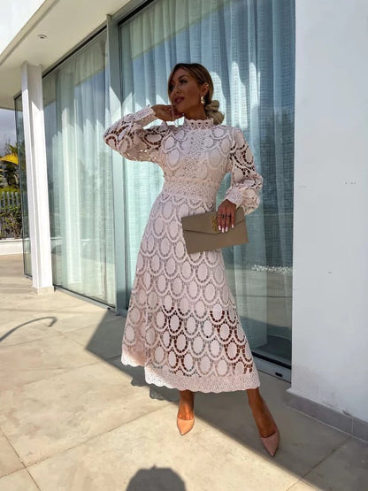 Women's Lace Bodycon Dress - Elegant Fitted Party Dress