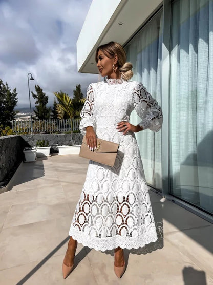 Women's Lace Bodycon Dress - Elegant Fitted Party Dress