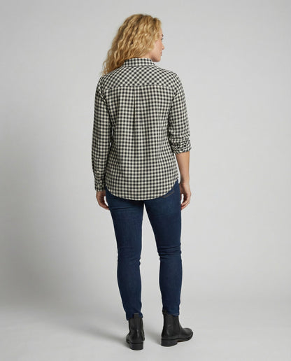 Ivalissa | Women's Oversized Plaid Shirt with Blouse Style Design