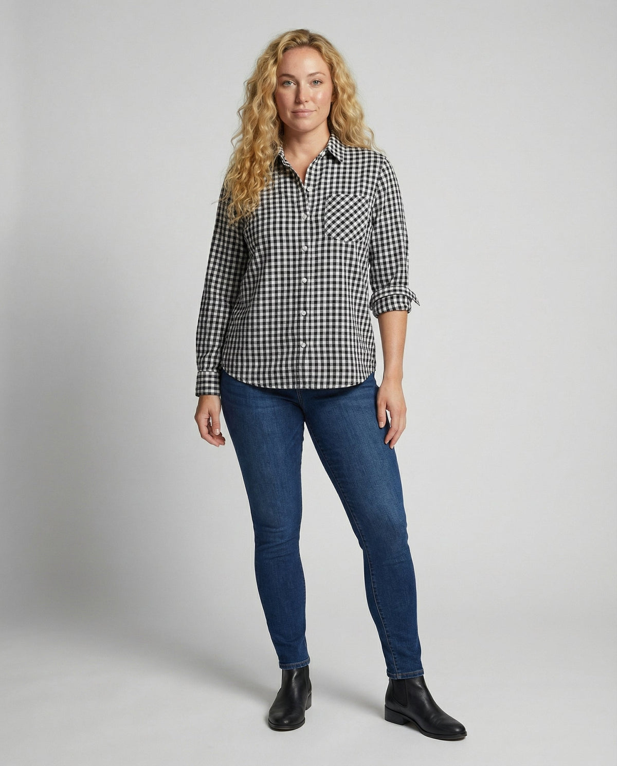 Ivalissa | Women's Oversized Plaid Shirt with Blouse Style Design