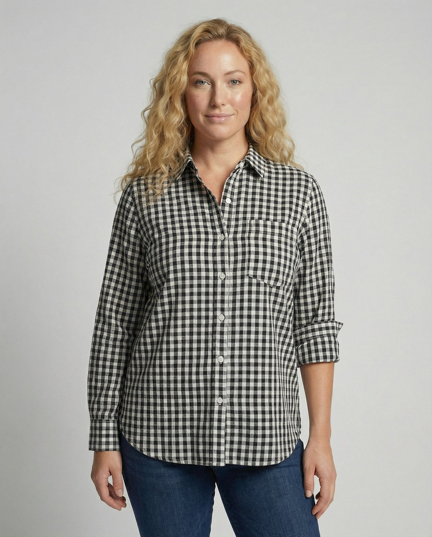 Ivalissa | Women's Oversized Plaid Shirt with Blouse Style Design