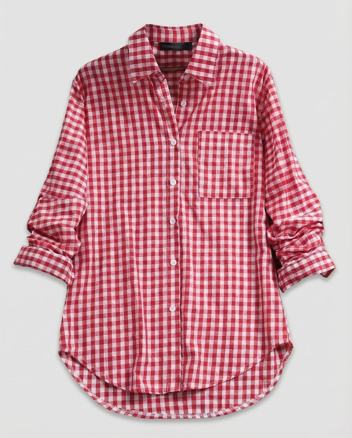 Ivalissa | Women's Oversized Plaid Shirt with Blouse Style Design