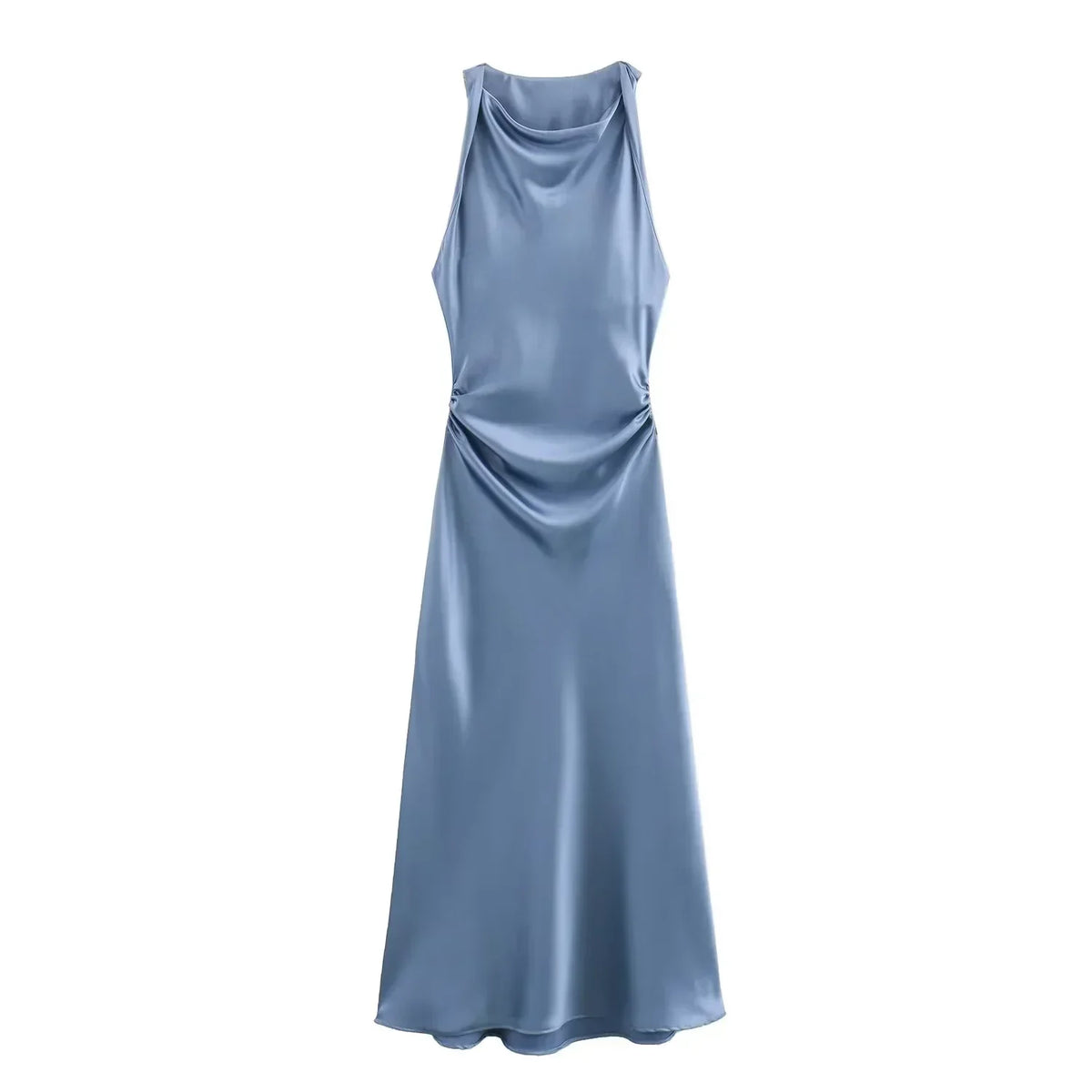 Clover | Statement Figure-Enhancing Wedding Guest Dress with Cowl Neckline