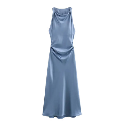 Clover | Statement Figure-Enhancing Wedding Guest Dress with Cowl Neckline