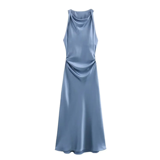 Clover | Statement Figure-Enhancing Wedding Guest Dress with Cowl Neckline
