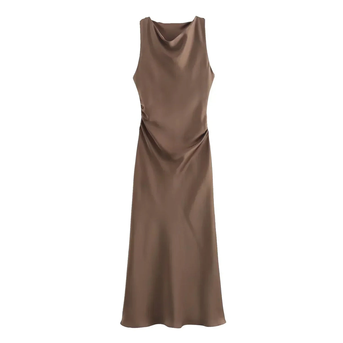 Clover | Statement Figure-Enhancing Wedding Guest Dress with Cowl Neckline