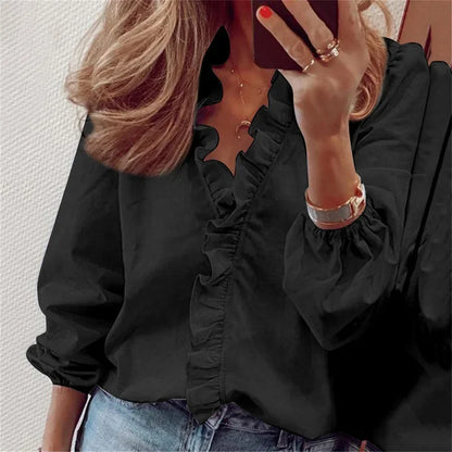 Shayla | Casual Summer Blouse with Elegant Ruffle Detail Everyday Style