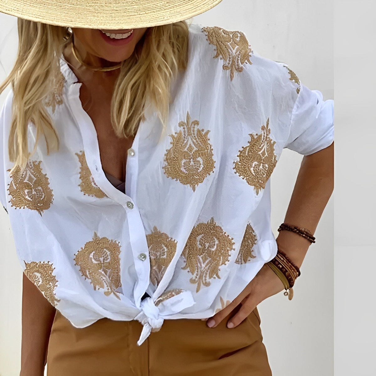 Marivelle | Women's Bohemian Summer Blouse with Relaxed Fit Design