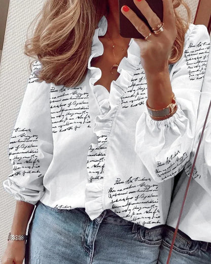 Shayla | Casual Summer Blouse with Elegant Ruffle Detail Everyday Style