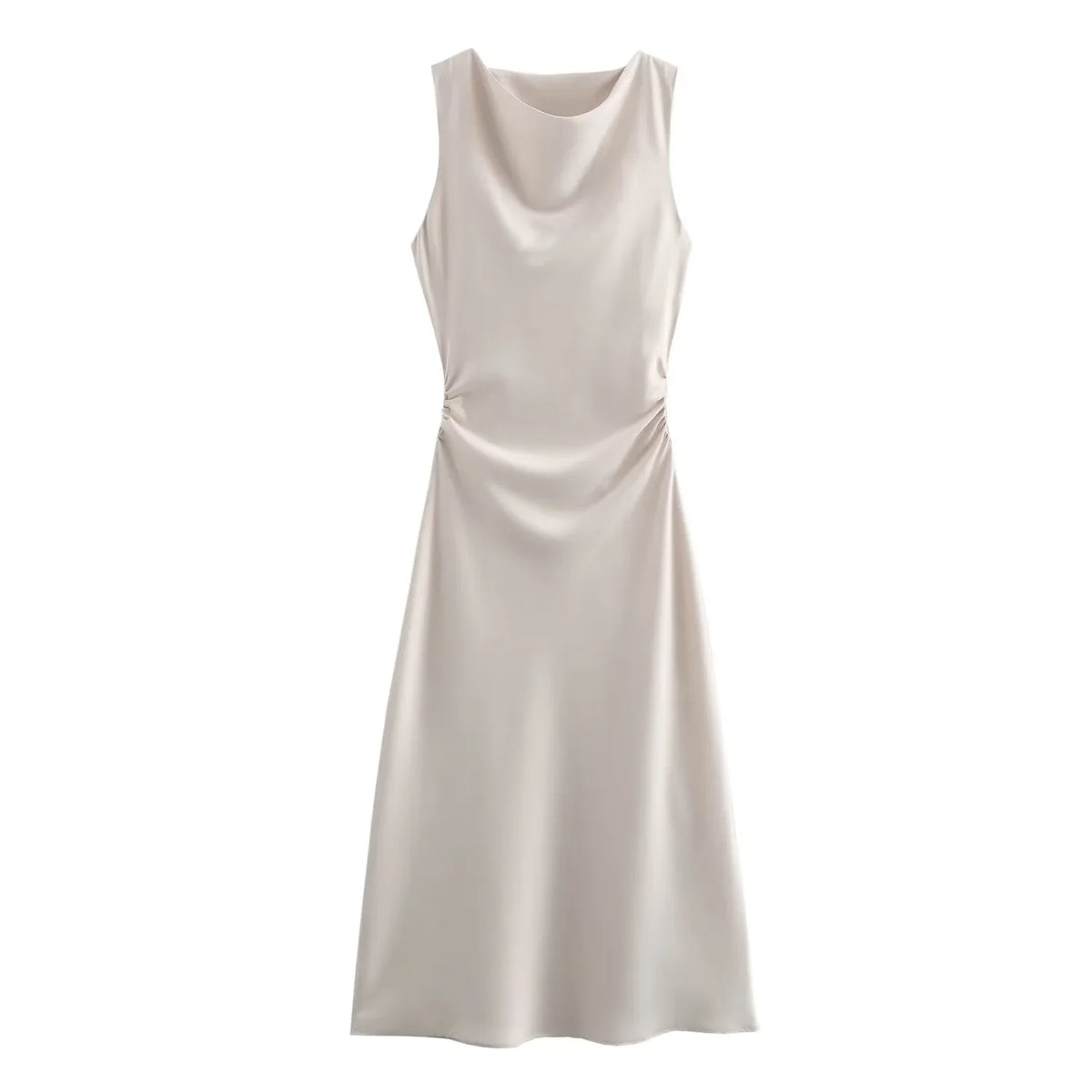 Clover | Statement Figure-Enhancing Wedding Guest Dress with Cowl Neckline
