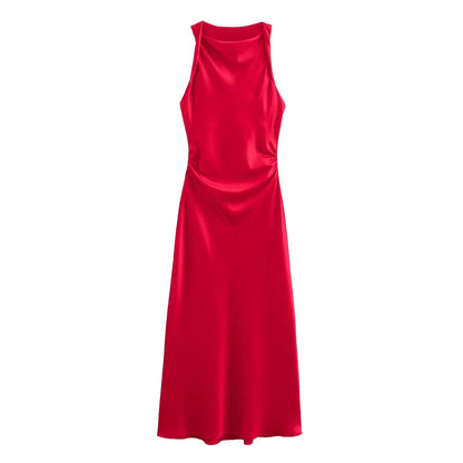 Clover | Statement Figure-Enhancing Wedding Guest Dress with Cowl Neckline