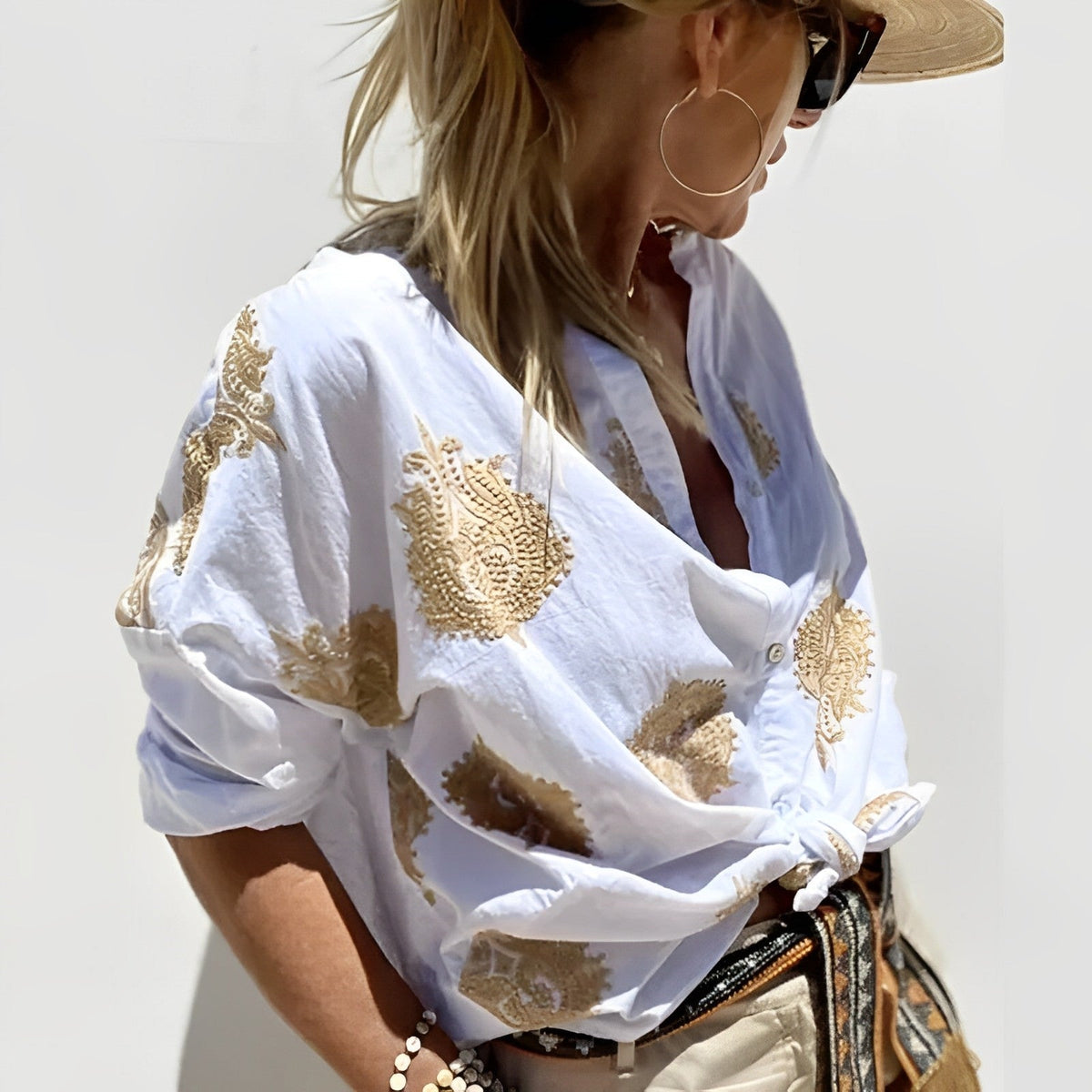 Marivelle | Women's Bohemian Summer Blouse with Relaxed Fit Design