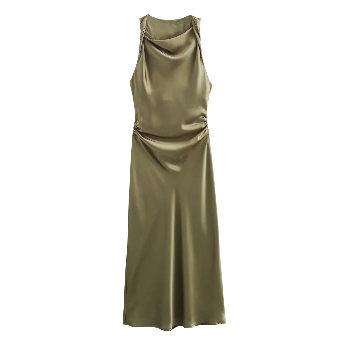 Clover | Statement Figure-Enhancing Wedding Guest Dress with Cowl Neckline