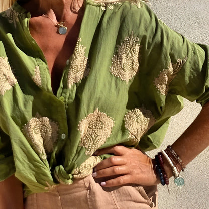 Marivelle | Women's Bohemian Summer Blouse with Relaxed Fit Design