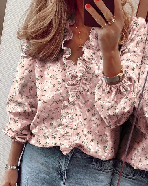 Shayla | Casual Summer Blouse with Elegant Ruffle Detail Everyday Style
