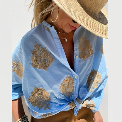 Marivelle | Women's Bohemian Summer Blouse with Relaxed Fit Design