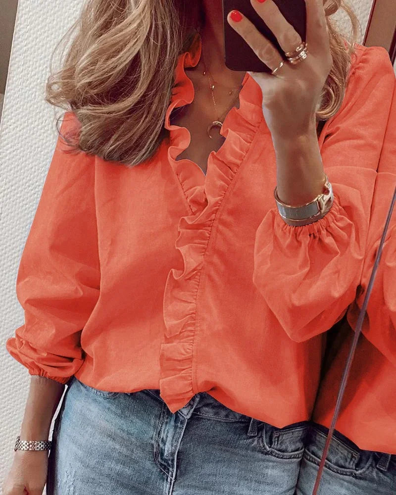 Shayla | Casual Summer Blouse with Elegant Ruffle Detail Everyday Style