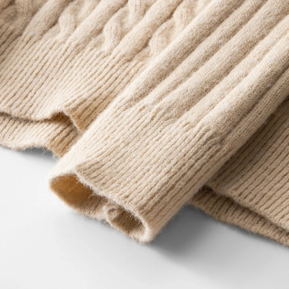 Men's Wool Quarter Zip Sweater - Warm Knit Pullover