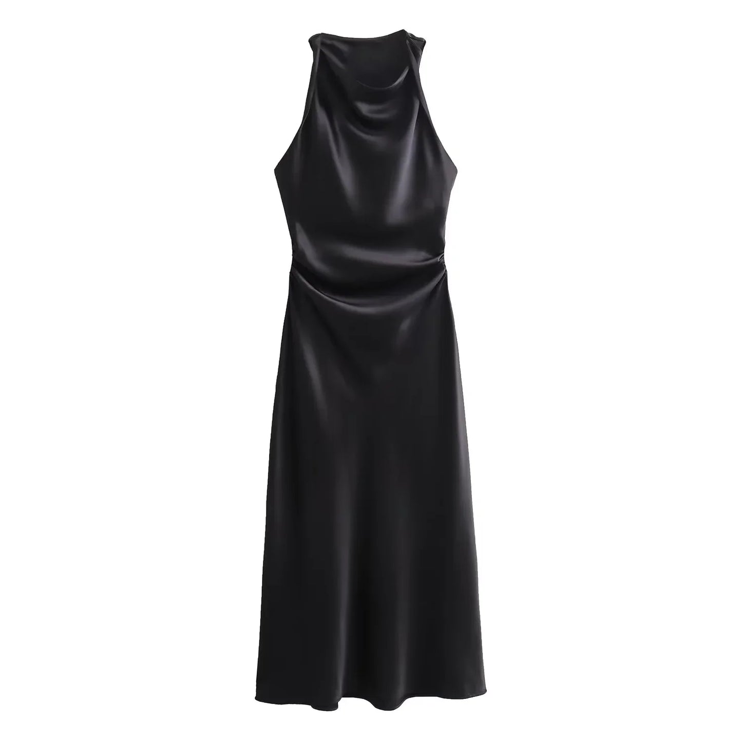 Clover | Statement Figure-Enhancing Wedding Guest Dress with Cowl Neckline