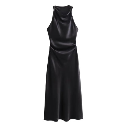 Clover | Statement Figure-Enhancing Wedding Guest Dress with Cowl Neckline