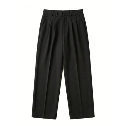 Stylish Men's Trousers | Pleated Loose Fit Design with Side Pockets for Everyday Comfort 0