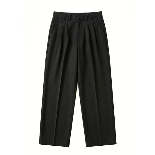 Stylish Men's Trousers | Pleated Loose Fit Design with Side Pockets for Everyday Comfort 0