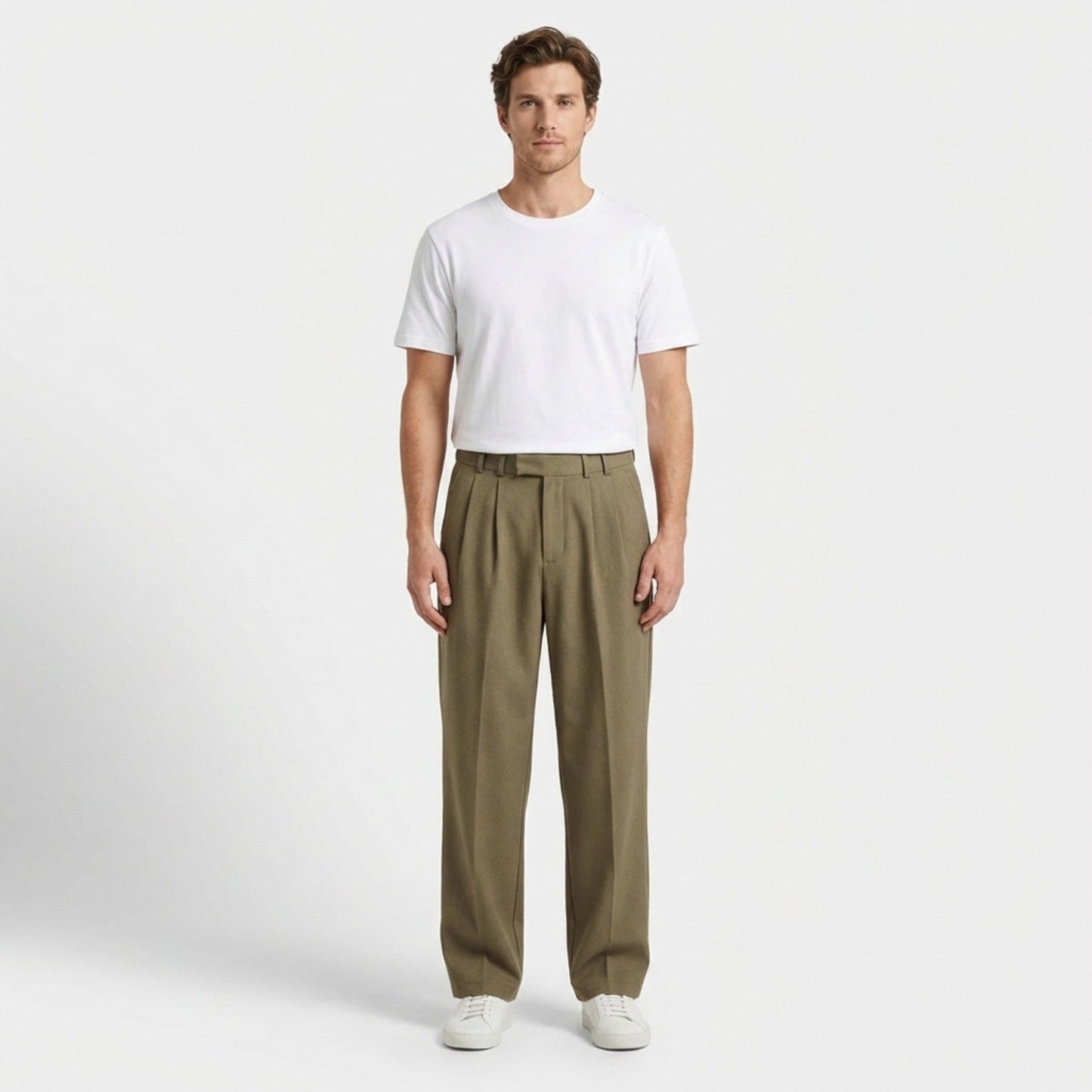 Stylish Men's Trousers | Pleated Loose Fit Design with Side Pockets for Everyday Comfort 1