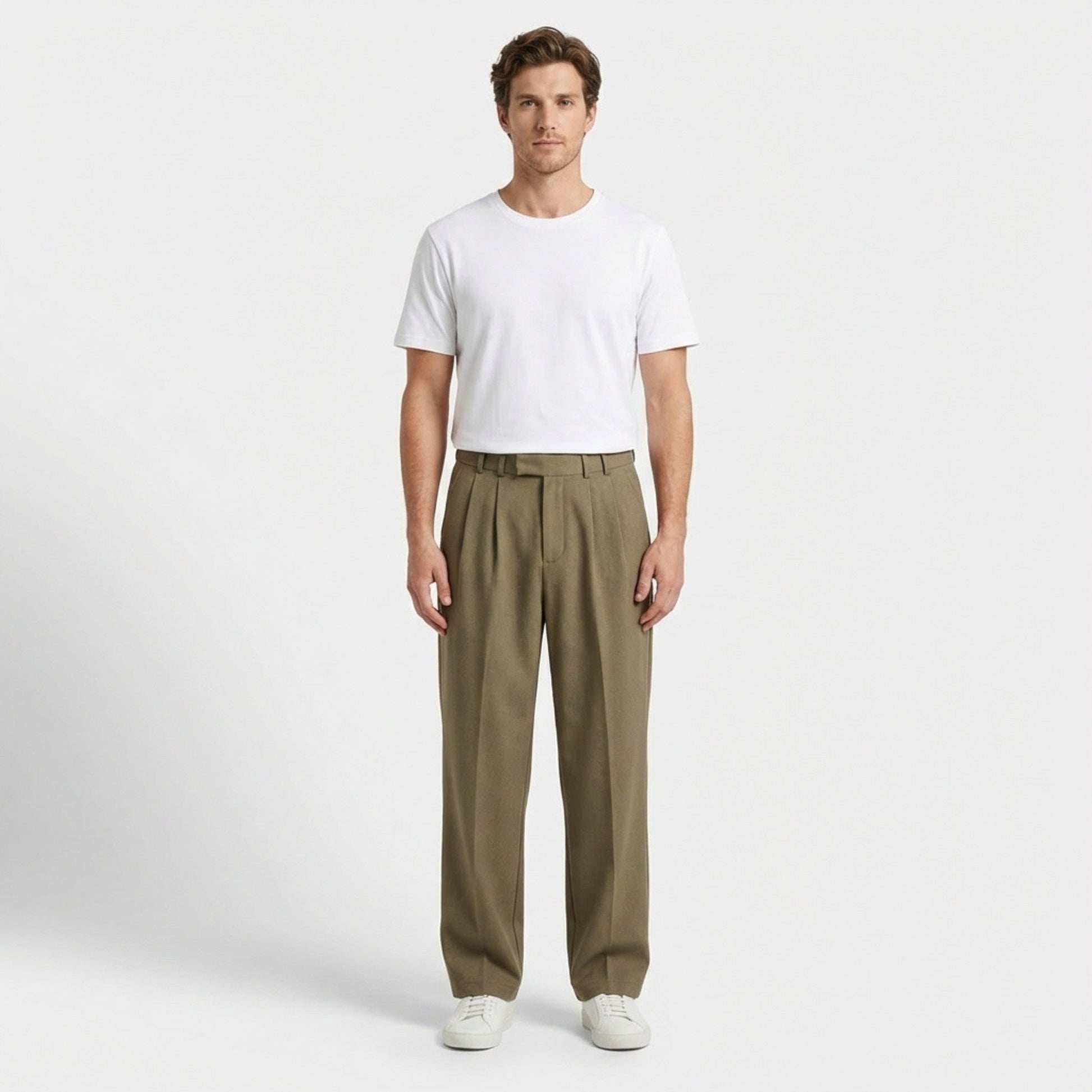 Stylish Men's Trousers | Pleated Loose Fit Design with Side Pockets for Everyday Comfort 1