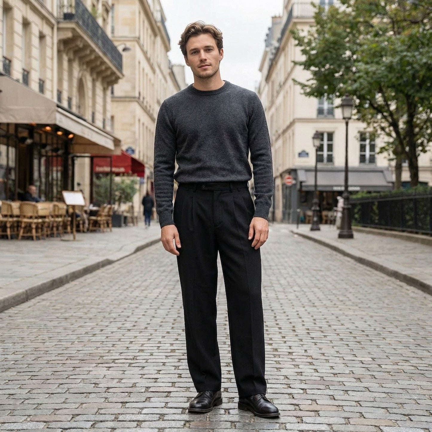 Stylish Men's Trousers | Pleated Loose Fit Design with Side Pockets for Everyday Comfort 2