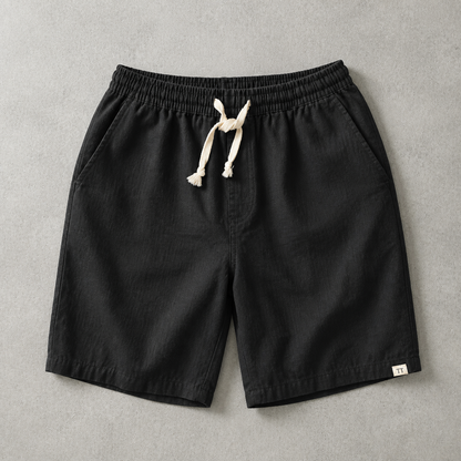 Men's Linen Blend Shorts - Drawstring Casual Summer Shorts