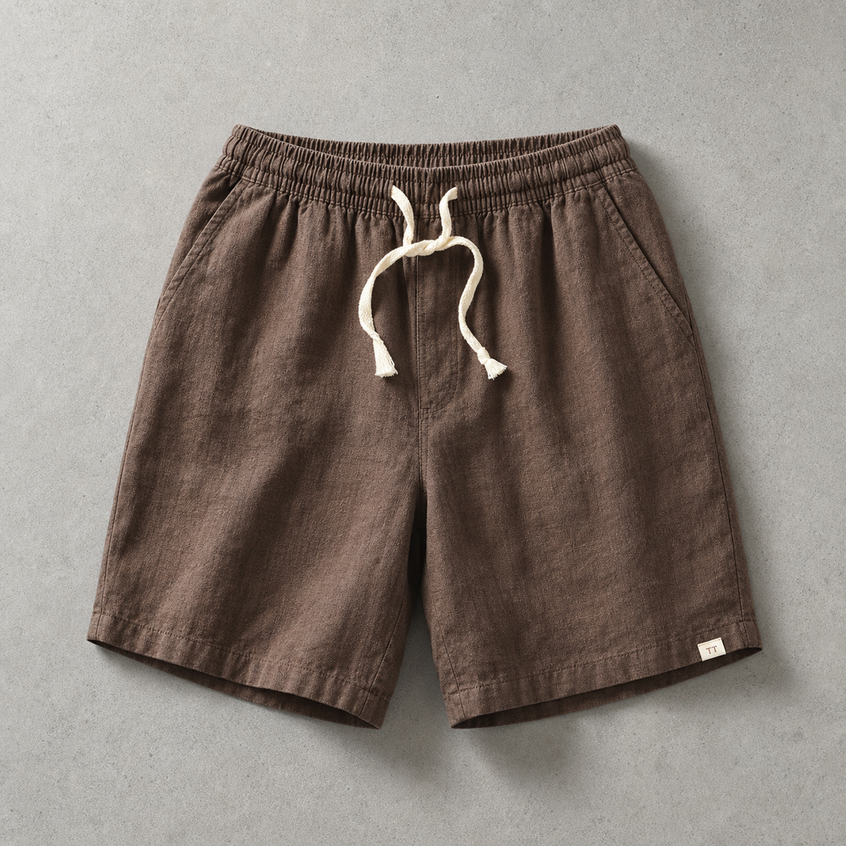 Men's Linen Blend Shorts - Drawstring Casual Summer Shorts