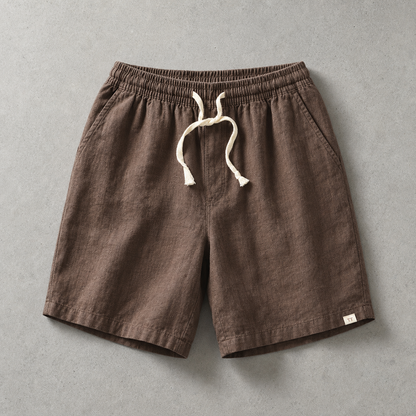 Men's Linen Blend Shorts - Drawstring Casual Summer Shorts