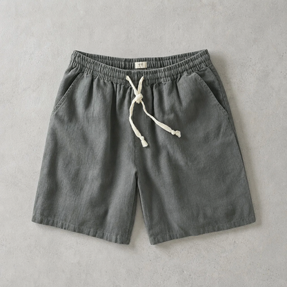 Men's Linen Blend Shorts - Drawstring Casual Summer Shorts