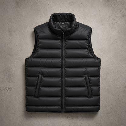 Men's Puffer Vest - Quilted Stand Collar Insulated Vest