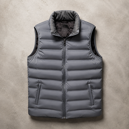 Men's Puffer Vest - Quilted Stand Collar Insulated Vest