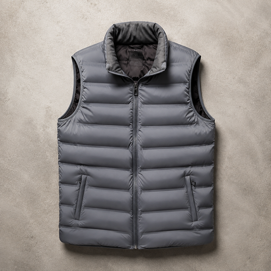 Men's Puffer Vest - Quilted Stand Collar Insulated Vest