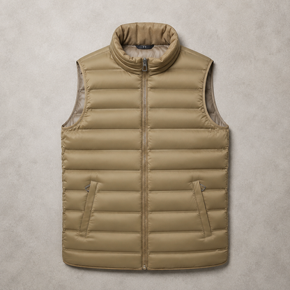 Men's Puffer Vest - Quilted Stand Collar Insulated Vest