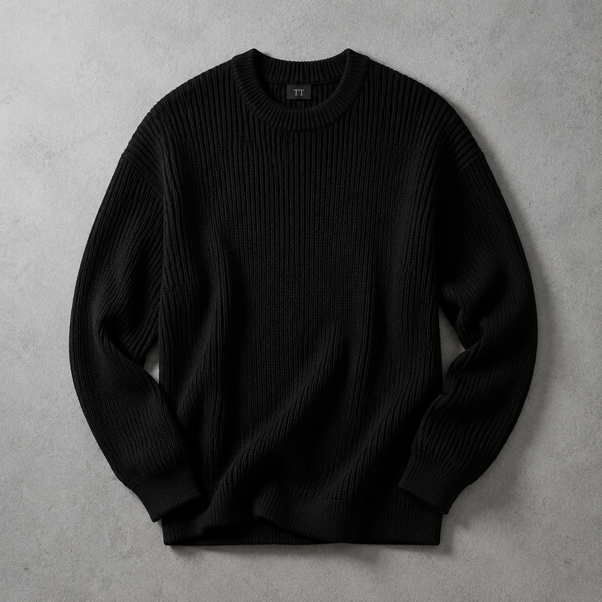 Men's Ribbed Crew Neck Sweater - Chunky Knit Pullover
