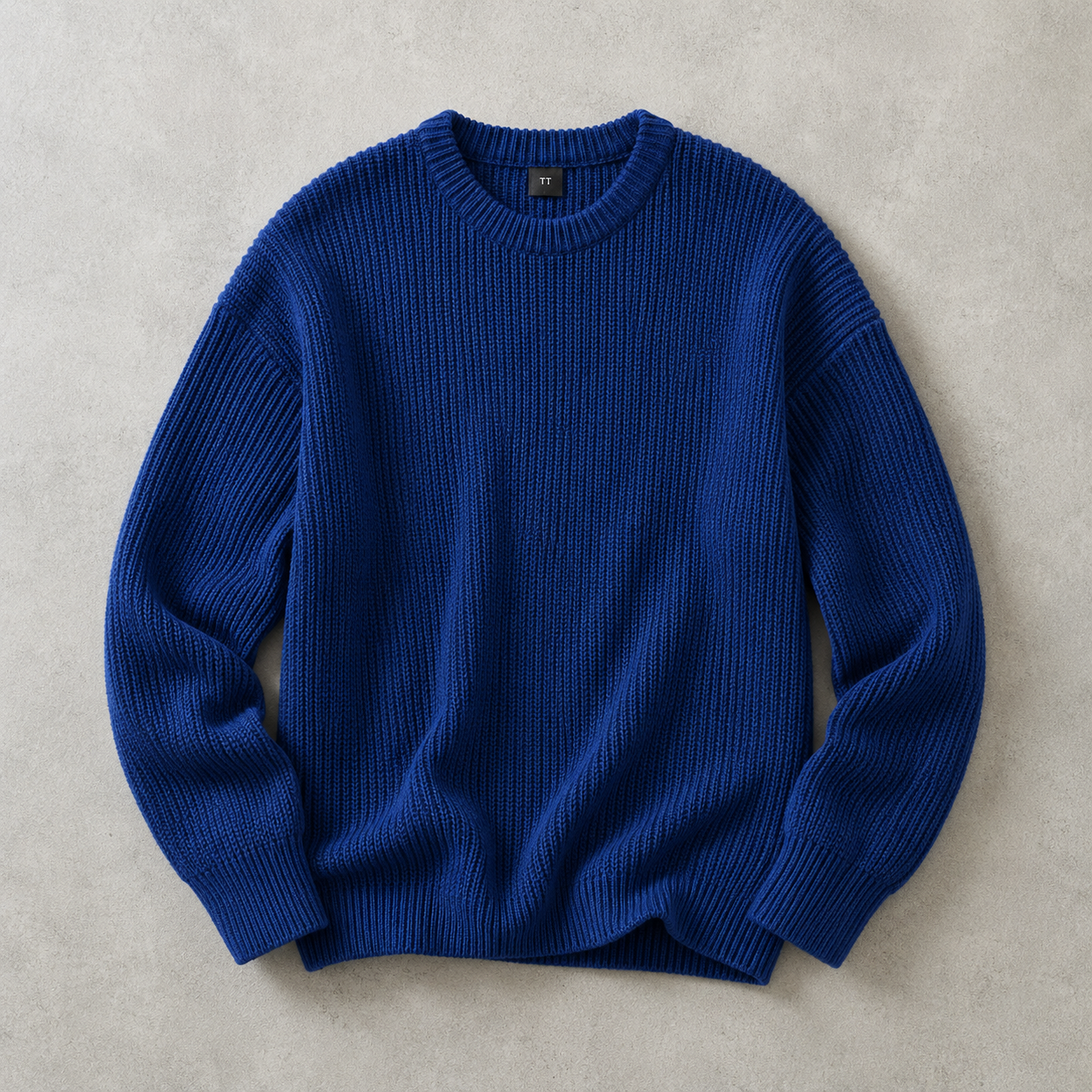Men's Ribbed Crew Neck Sweater - Chunky Knit Pullover