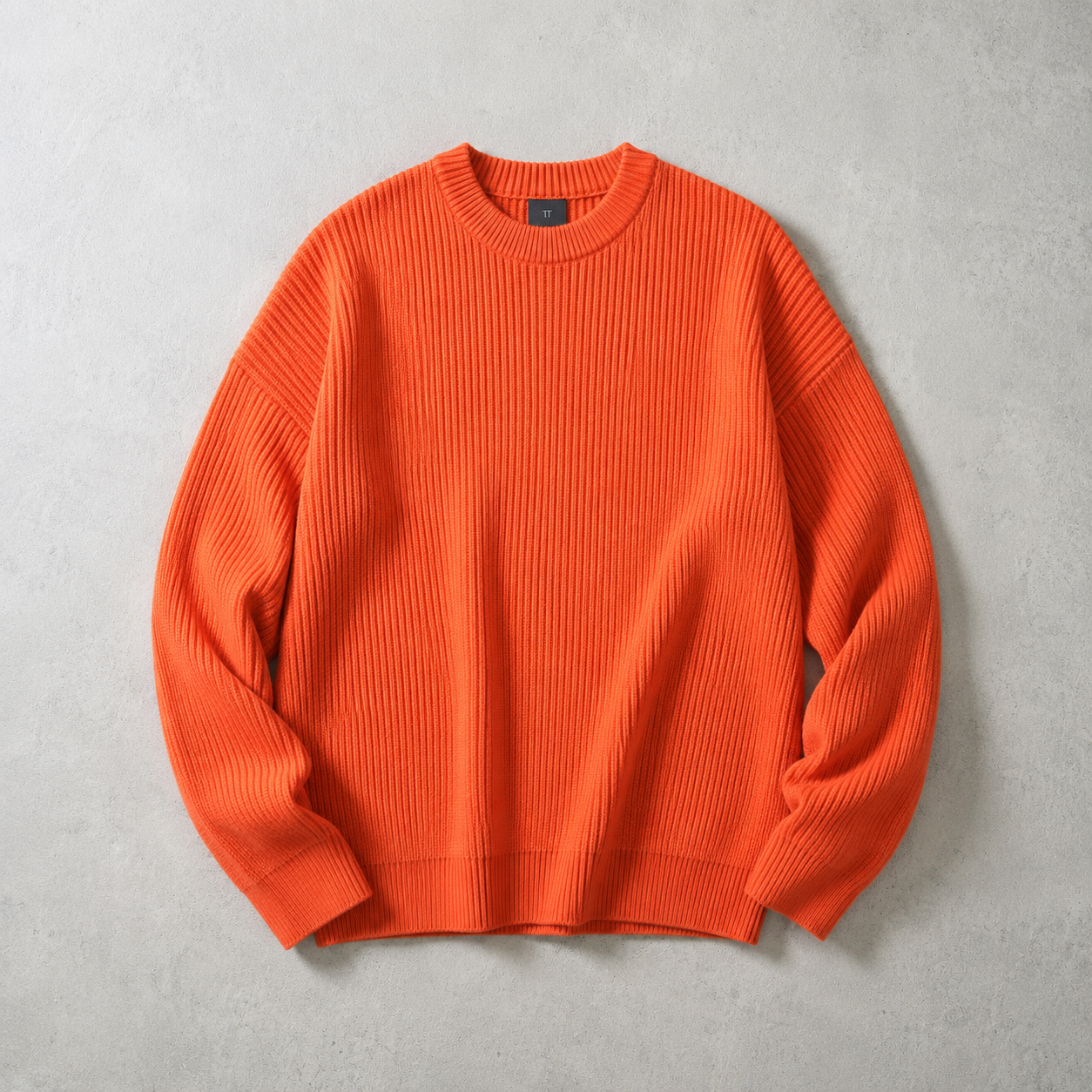 Men's Ribbed Crew Neck Sweater - Chunky Knit Pullover