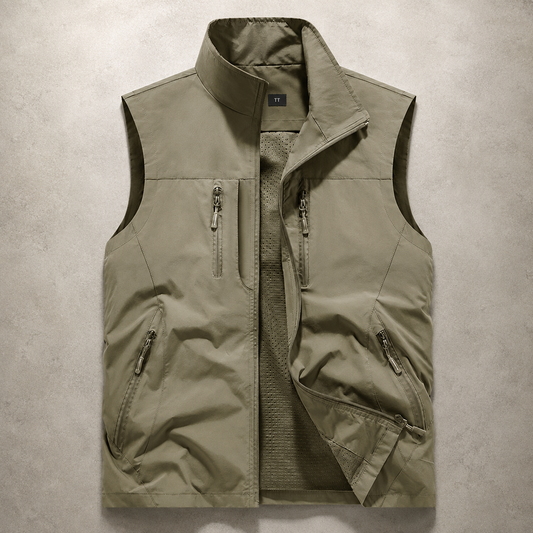 Men's Utility Vest - Zip Pocket Outdoor Casual Vest