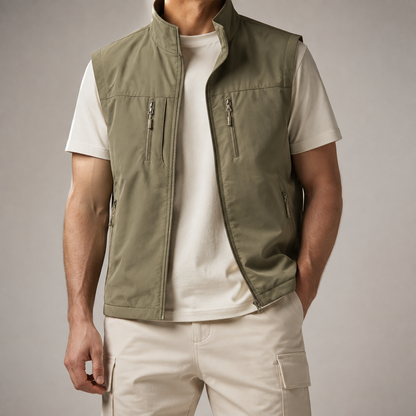 Men's Utility Vest - Zip Pocket Outdoor Casual Vest