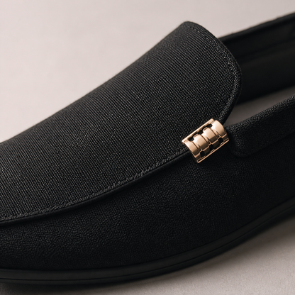 Men's Woven Loafers - Check Pattern Slip On Shoes