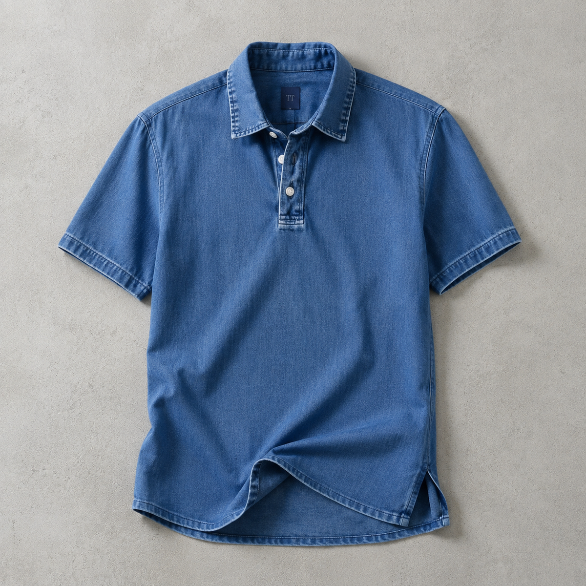 Men's Polo Shirt - Washed Cotton Casual Short Sleeve