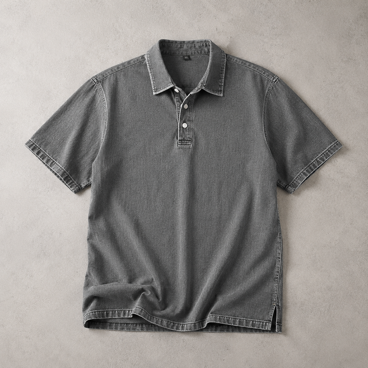Men's Polo Shirt - Washed Cotton Casual Short Sleeve