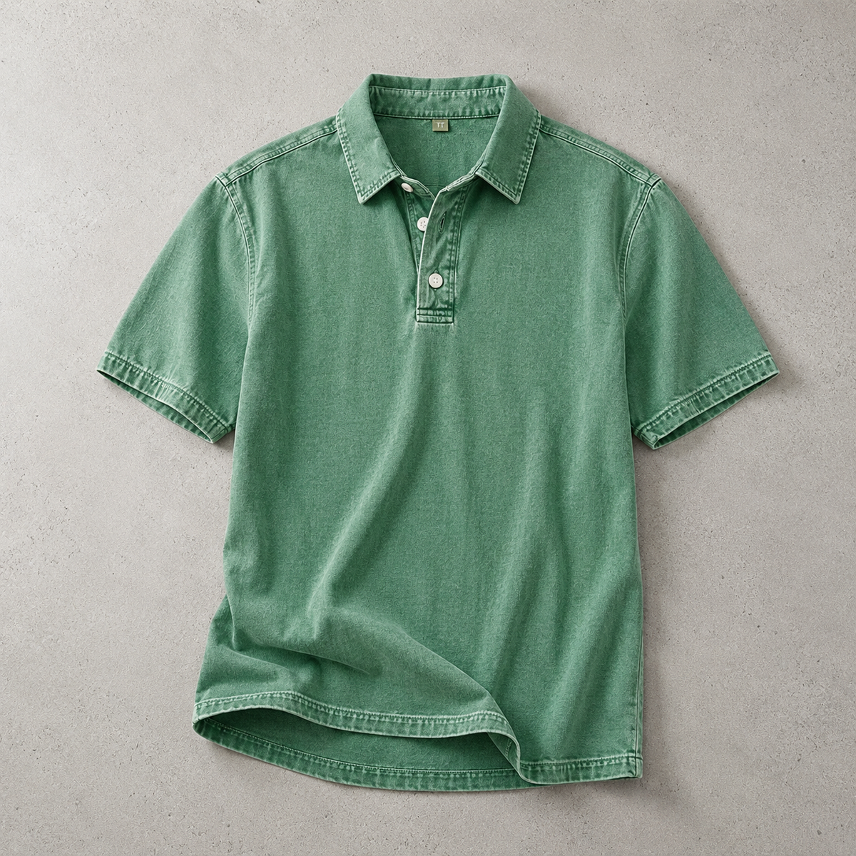 Men's Polo Shirt - Washed Cotton Casual Short Sleeve