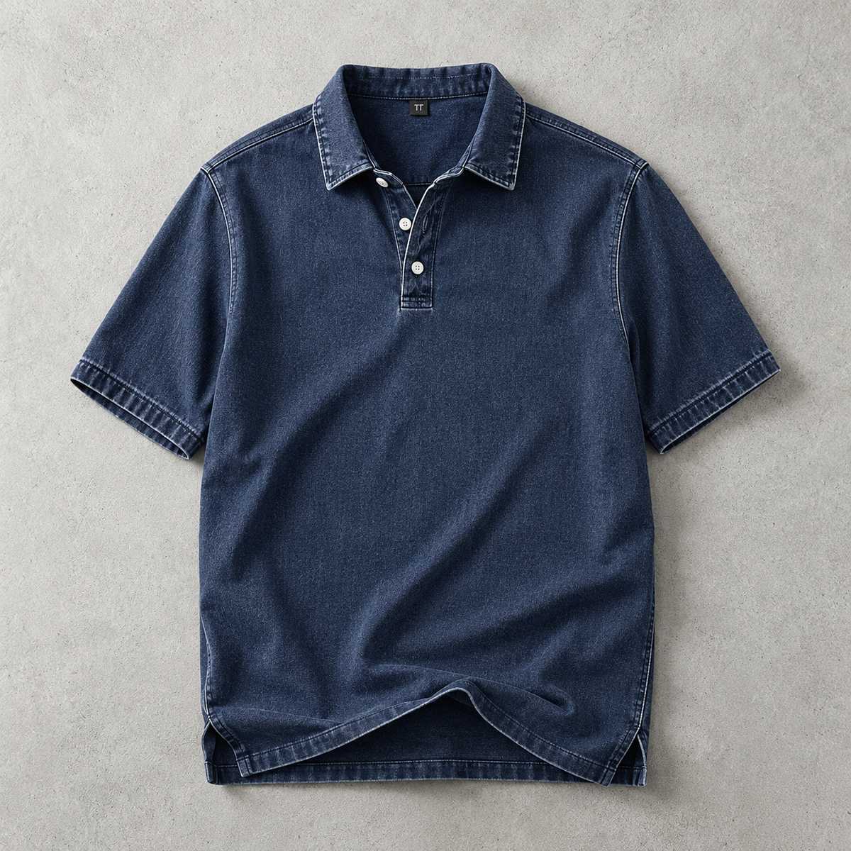 Men's Polo Shirt - Washed Cotton Casual Short Sleeve