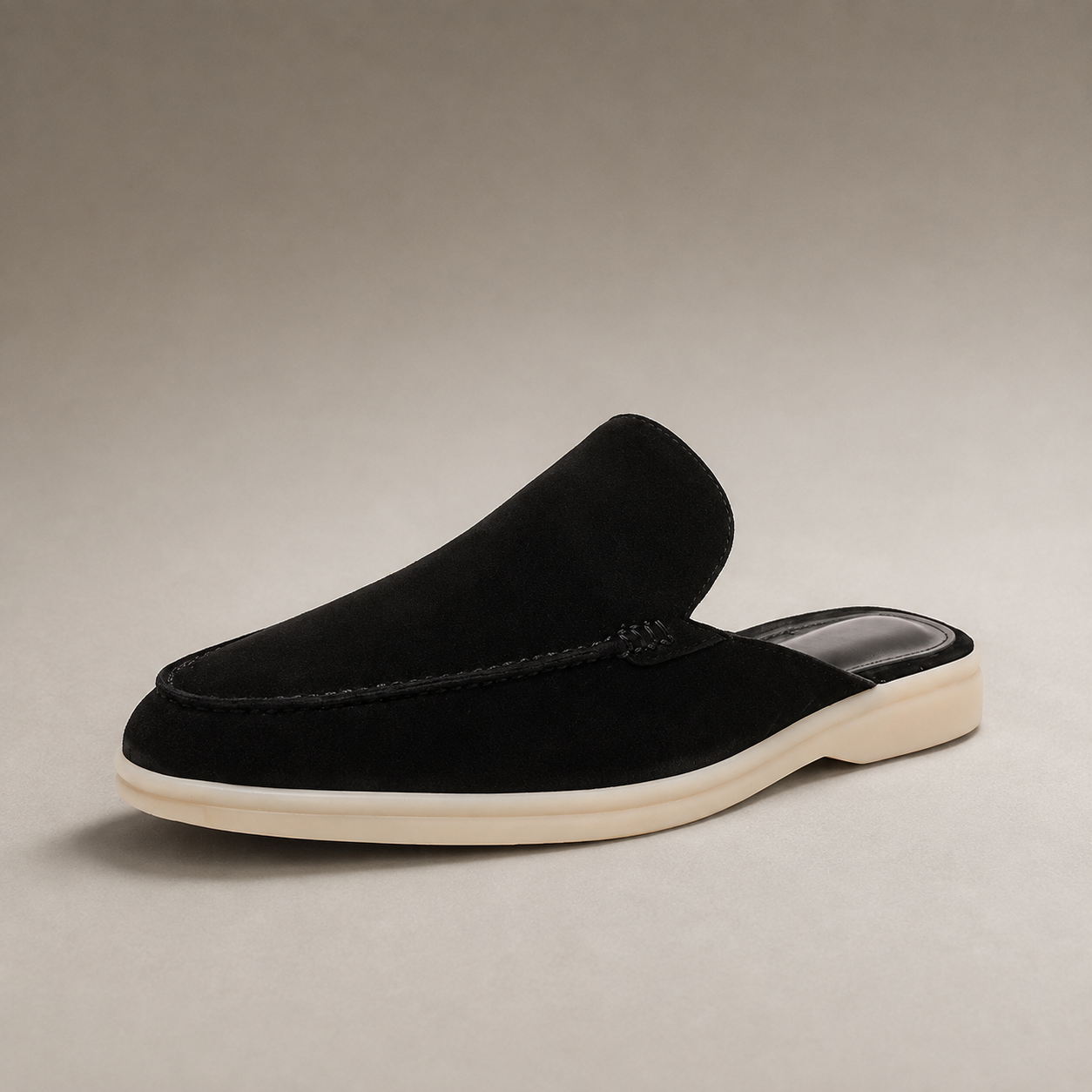 Men's Suede Loafers - Backless Mule Slip On Shoes