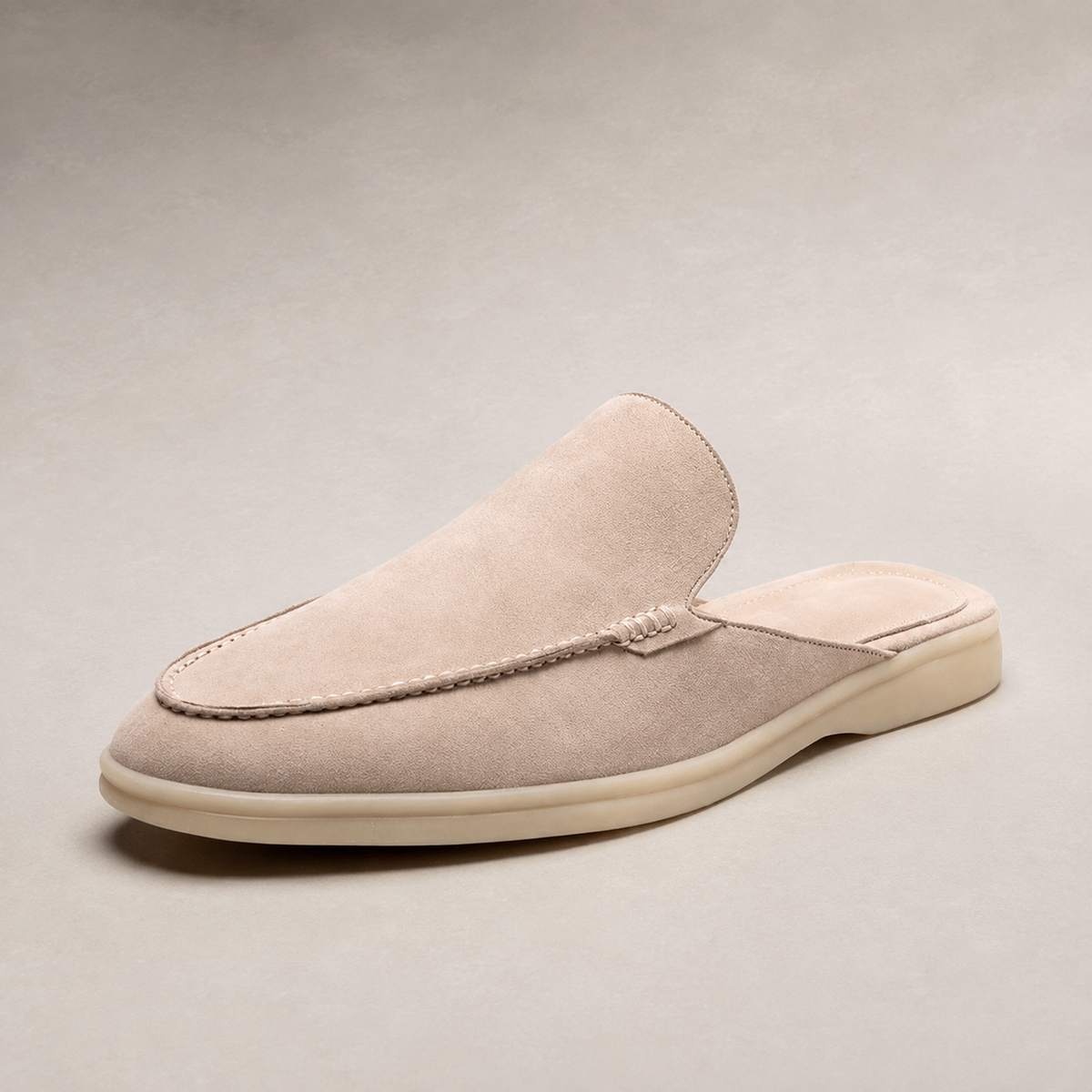 Men's Suede Loafers - Backless Mule Slip On Shoes