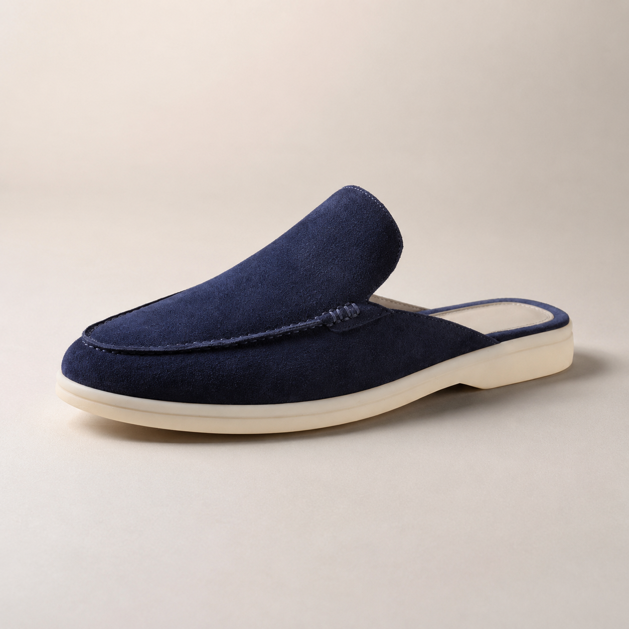 Men's Suede Loafers - Backless Mule Slip On Shoes